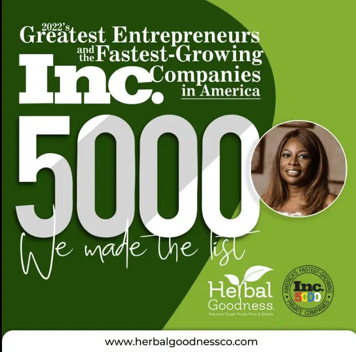 Herbal Goodness Named to the 2022 Inc. 5000 List of Fastest-Growing Companies in America!