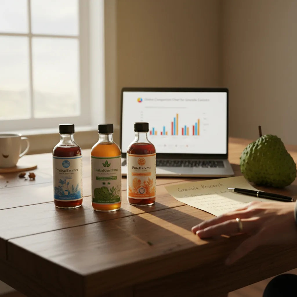 Comparing Graviola extracts and prices at home