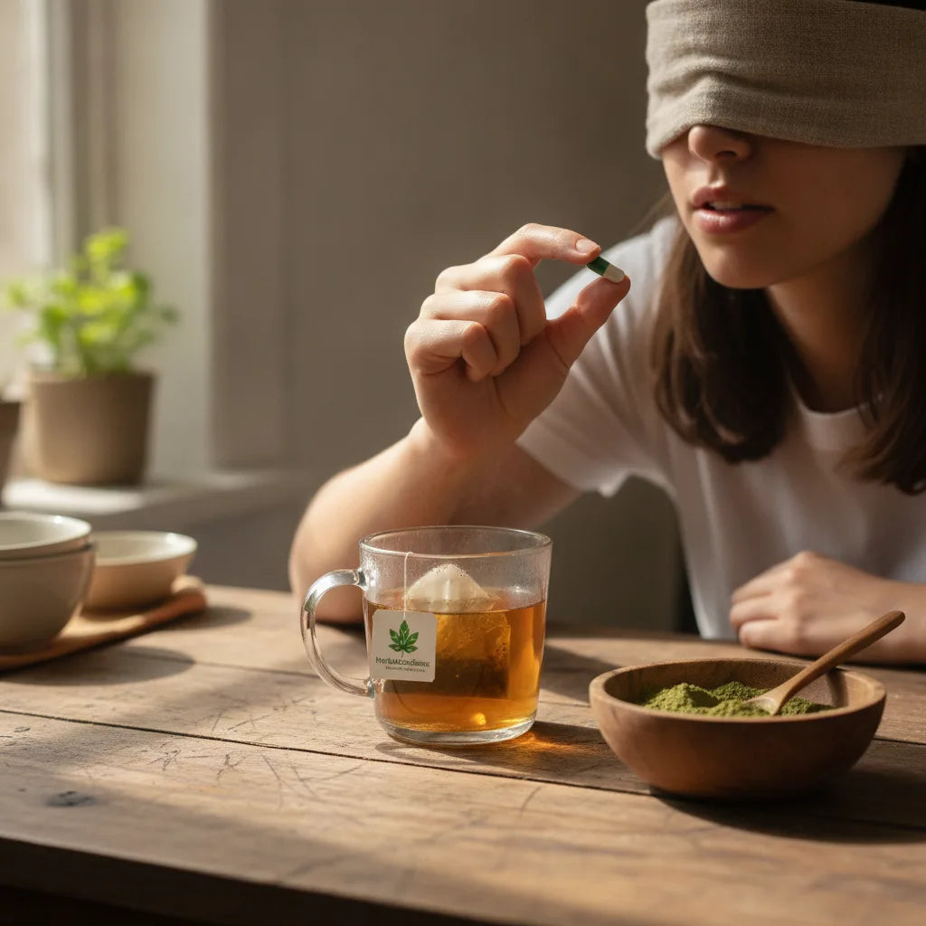 Blindfolded tasting papaya leaf product formats