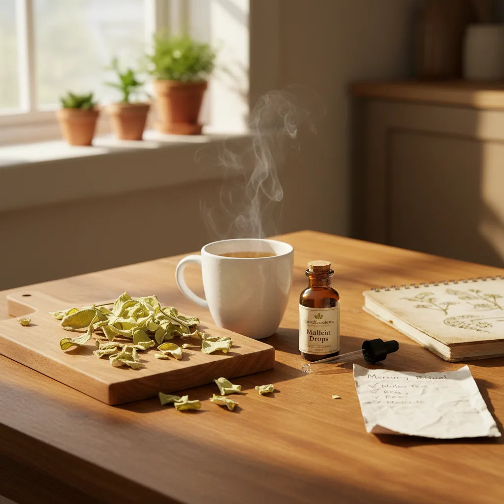 Practical ways people prepare mullein: tea, steam, drops, and gentle inhalations_featured_image