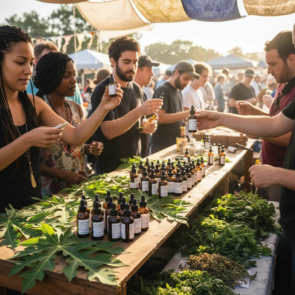 Herbalists selling papaya leaf extract locally