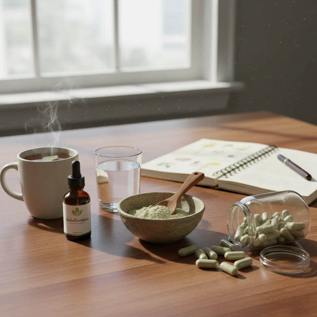 Various stonebreaker formats on wooden table