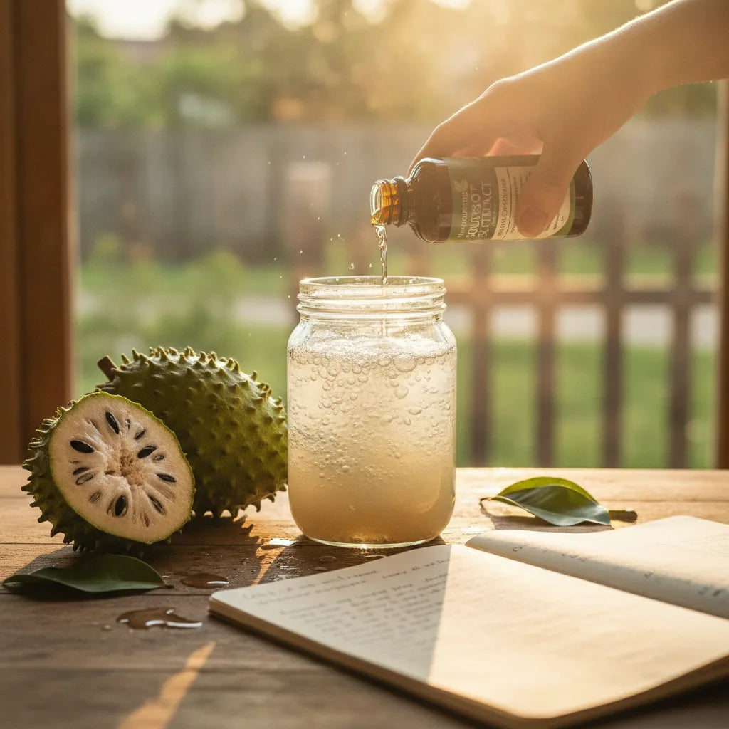 Soursop extract poured into fermenting drink