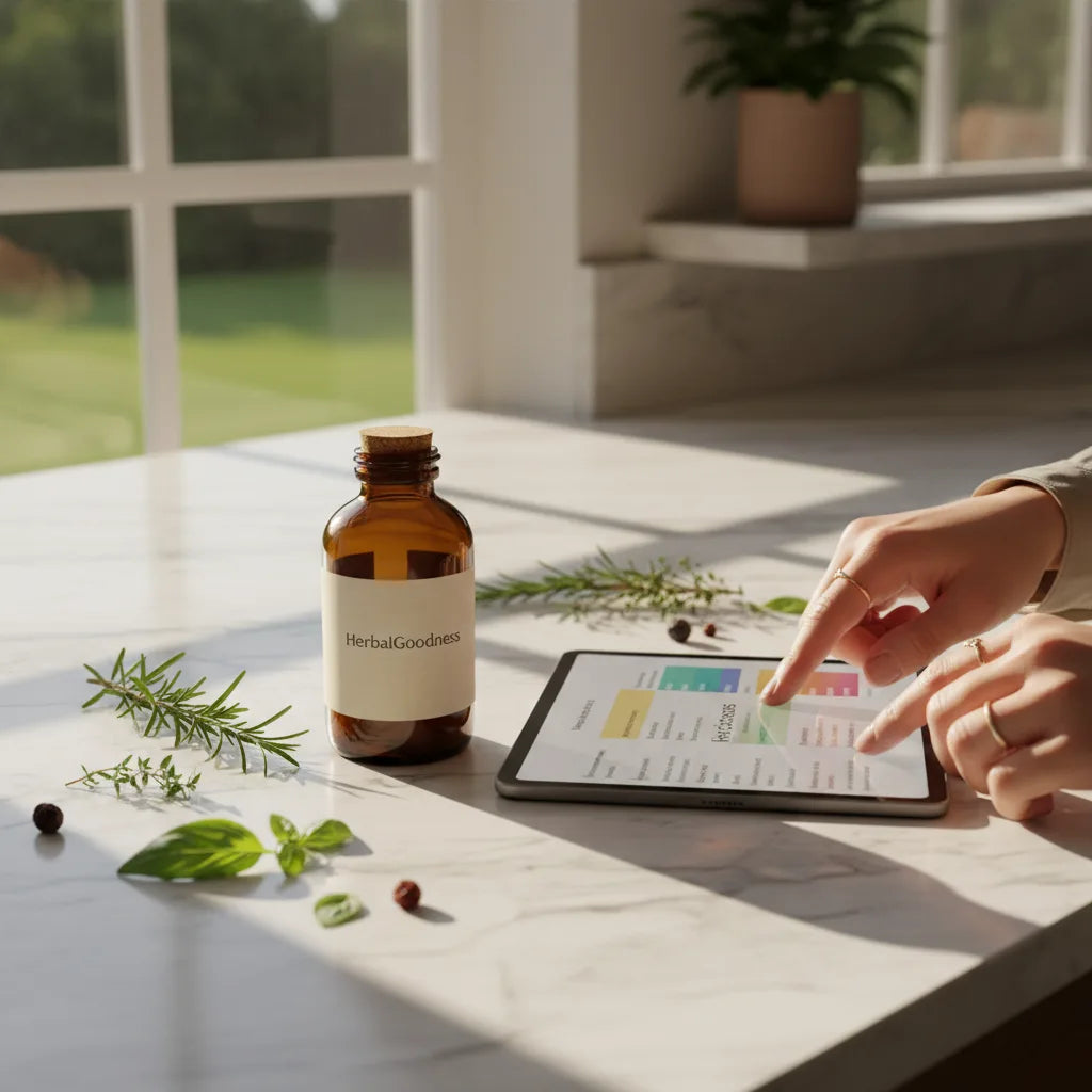 Shoppers comparing online herbal supplement options