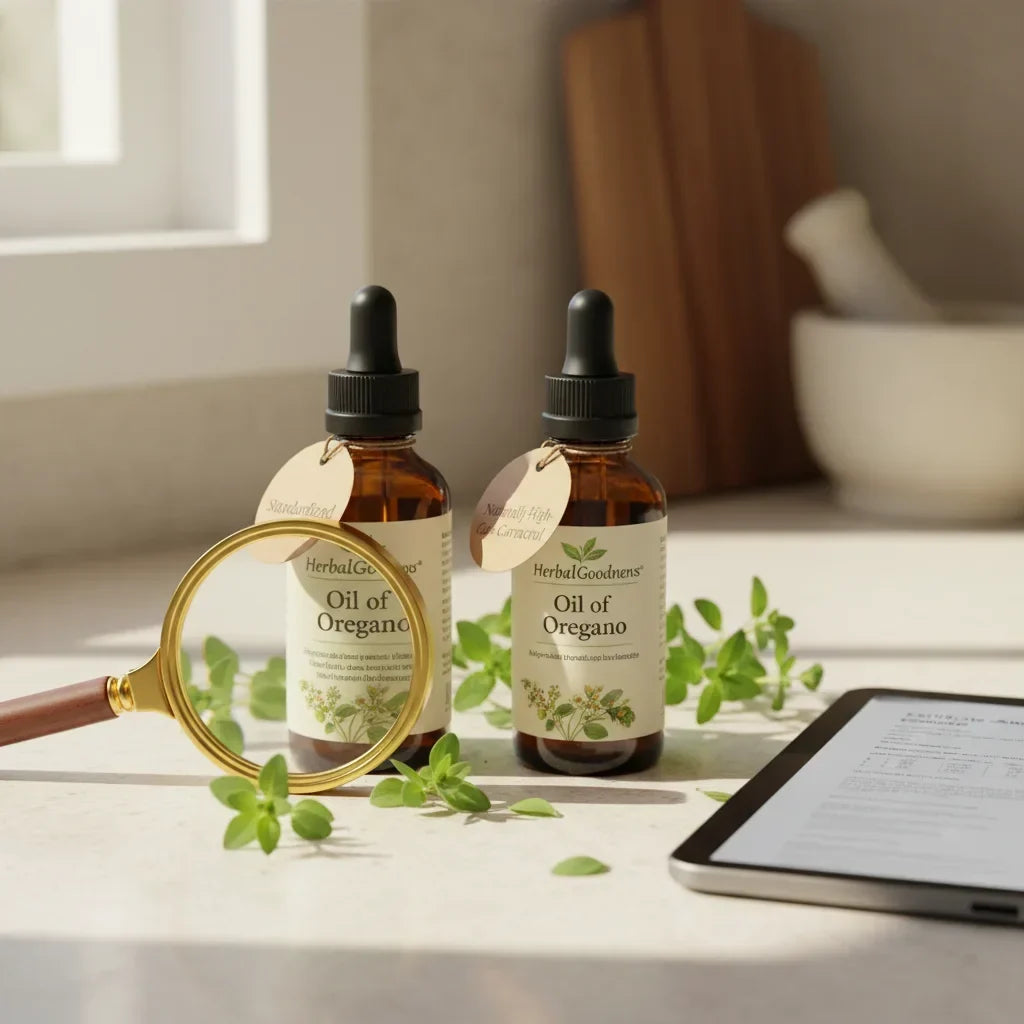 Standardized vs. Naturally High‑Carvacrol Oregano Oil: How to Read the Label and What the Terms Actually Mean_featured_image