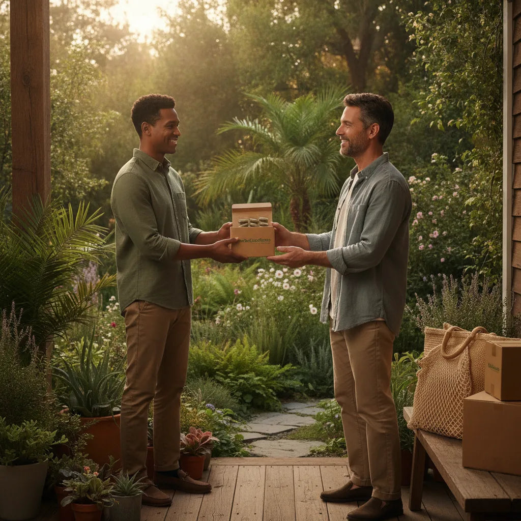 Eco-friendly delivery of supplement package outdoors
