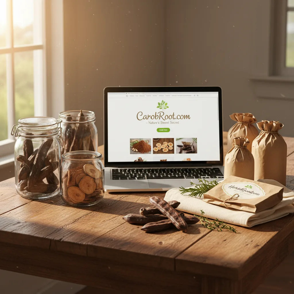Browsing carob root options at home