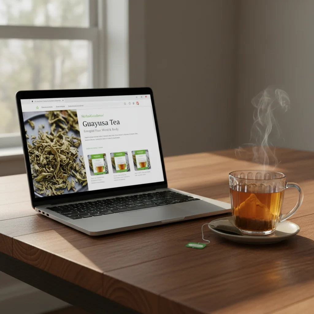 Browsing guayusa tea online at home