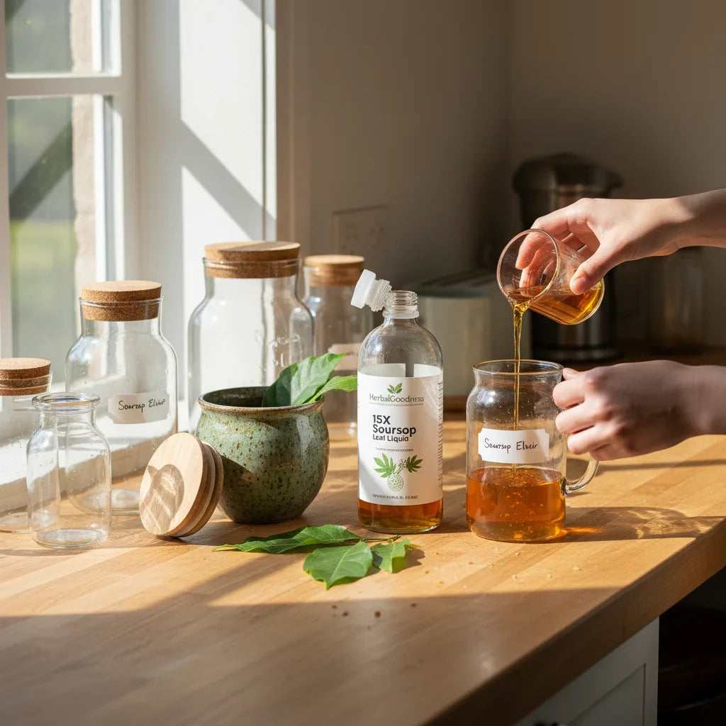 Eco‑Aware Handling: How to Store, Repurpose, and Dispose of Leftover 15X Soursop (Graviola) Leaf Liquid Safely_featured_image