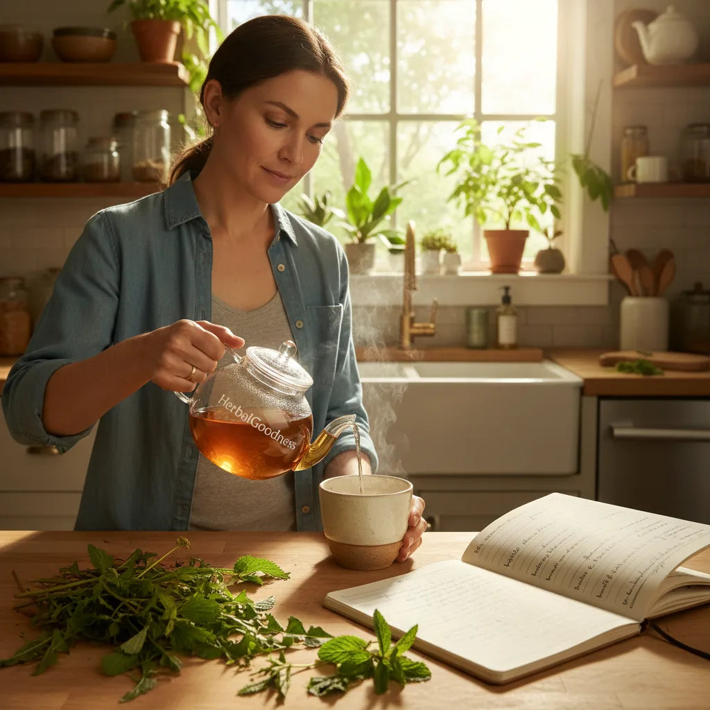 HerbalGoodness tea preparation morning wellness ritual