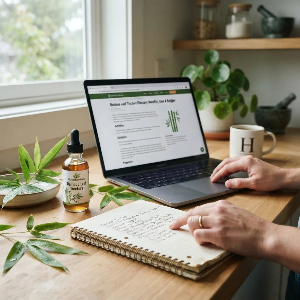 Browsing bamboo tincture terms with glossary notes