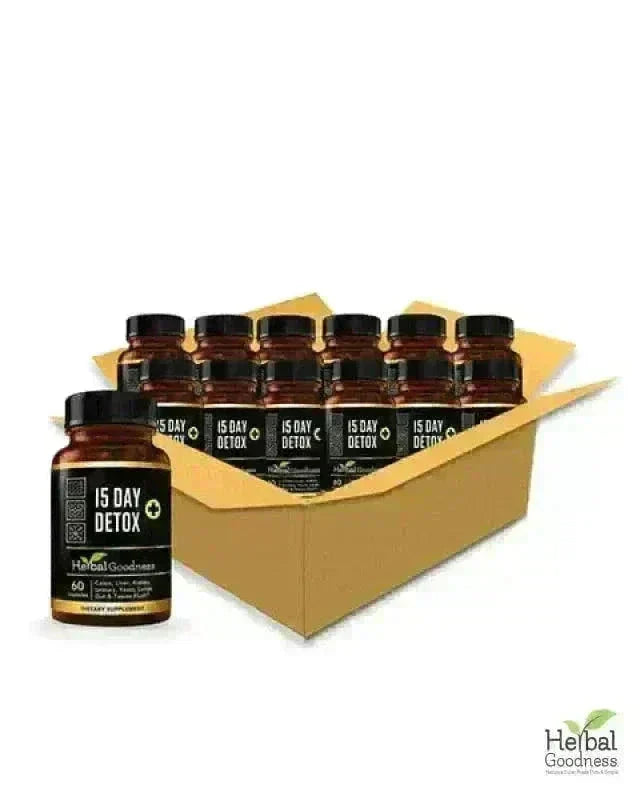 15 Day Detox - Capsules 60/600mg - Detox & Cleanse Capsules Herbal Goodness Case Qty - (12) 