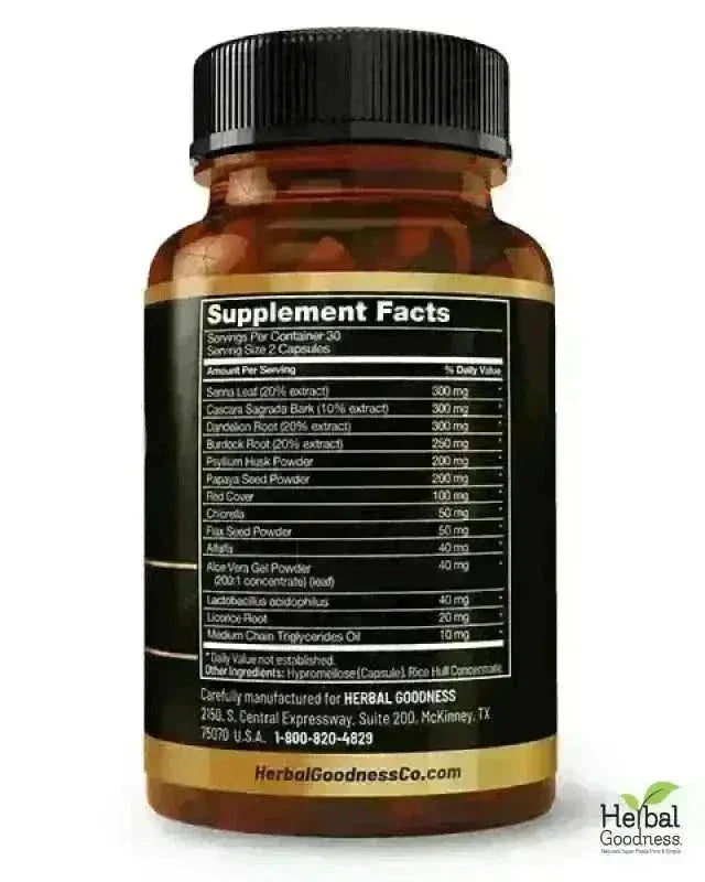 15 Day Detox Capsules 60ct (600mg) – Natural Detox & Cleanse Supplement Capsules Herbal Goodness 