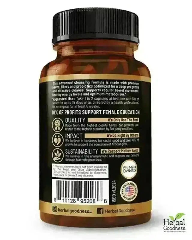 15 Day Detox - Capsules 60/600mg - Detox & Cleanse Capsules Herbal Goodness 