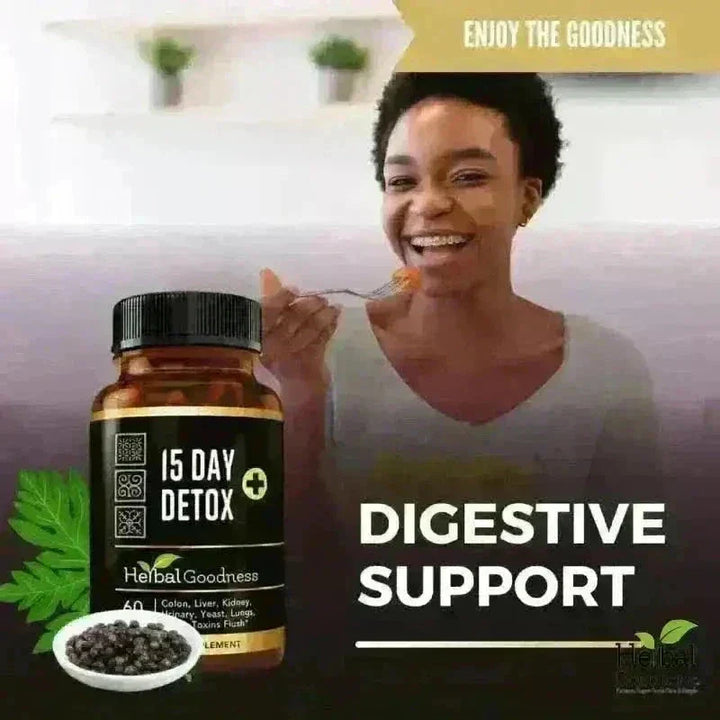 15 Day Detox Capsules 60ct (600mg) – Natural Detox & Cleanse Supplement Capsules Herbal Goodness 