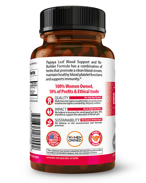 Papaya Leaf Extract Blood Support - 450mg/60 Capsules - Herbal Goodness