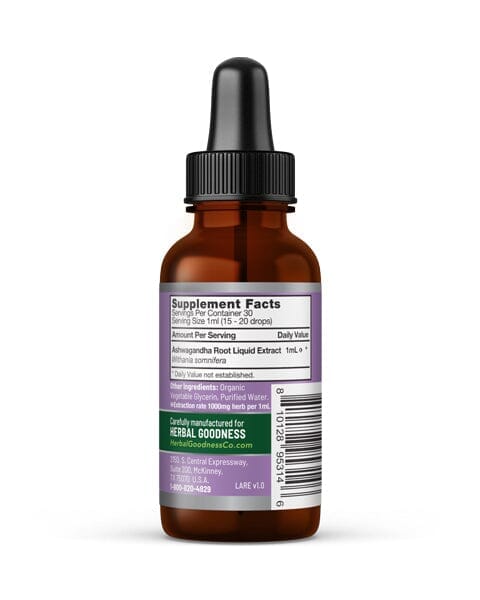 Ashwagandha Root Liquid Extract - Organic - Energy & Mood Liquid Extract Herbal Goodness 