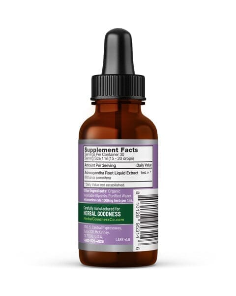 Ashwagandha Root Liquid Extract - Organic - Energy & Mood Liquid Extract Herbal Goodness 