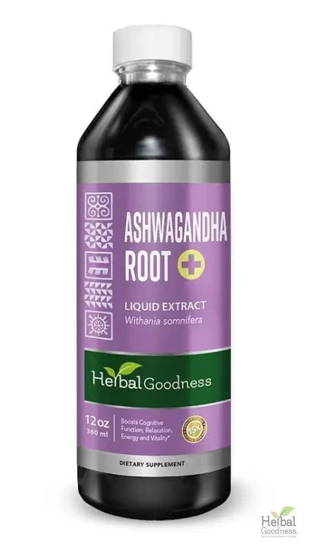 Ashwagandha Root Liquid Extract - Organic - Energy & Mood Liquid Extract Herbal Goodness 12oz 