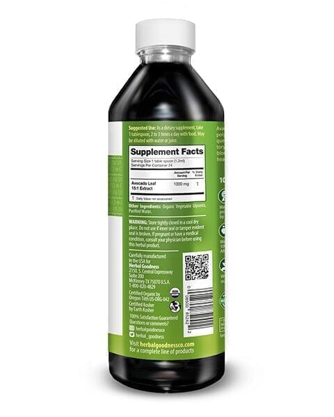 Avocado Leaf Extract - Organic - Liquid - Blood Sugar Support - Herbal Goodness Liquid Extract Herbal Goodness 