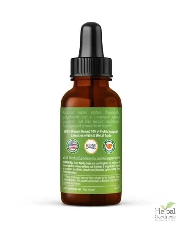 Avocado Leaf - Organic 1oz 15X Liquid Extract - Immunity & Heart Health Liquid Extract Herbal Goodness 