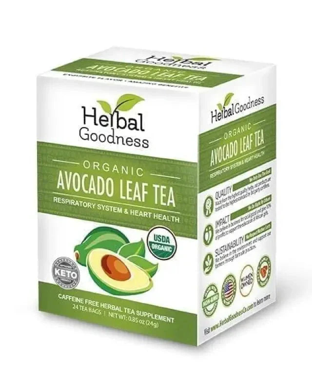 Avocado Leaf Tea - Organic 24/2g - Respiratory, Heart & Metabolism Support Tea & Infusions Herbal Goodness Unit 