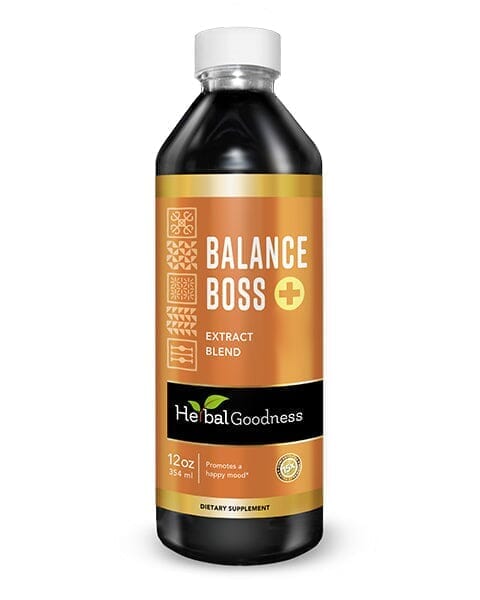 Balance Boss Plus - Liquid - Happy Mood Support - Relaxation - Herbal Goodness Liquid Extract Herbal Goodness 12 oz 