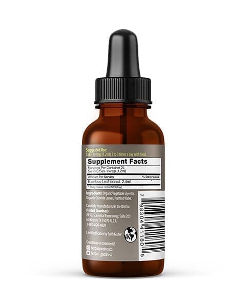 Bamboo Leaf - Organic 1oz 15X Liquid Extract - Nature's Collagen & Biotin Liquid Extract Herbal Goodness 