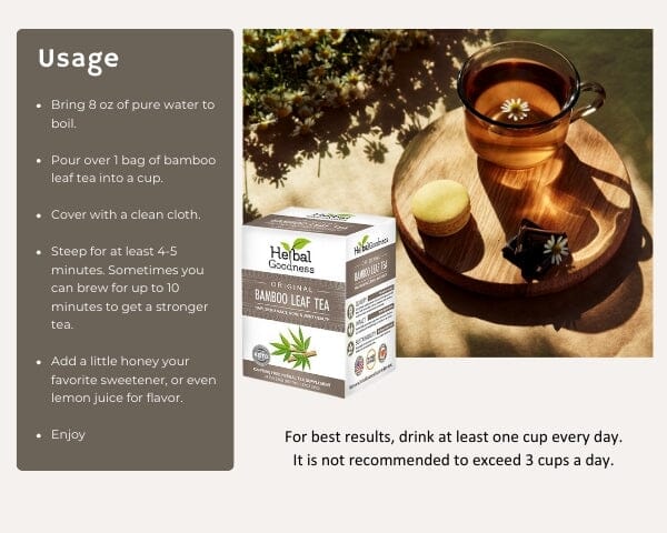 Bamboo Leaf Tea - 24/1.5g bags - Bone, Hair, Skin & Nails - Herbal Goodness Tea & Infusions Herbal Goodness 