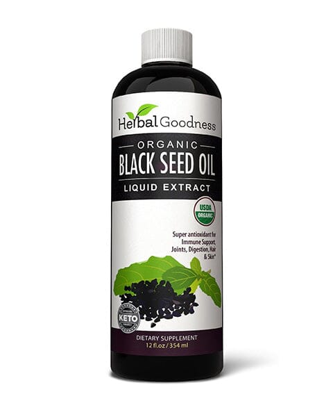 Black Seed Oil 12oz - Support Immune System, Joints, Skin, Hair, & Digestion (Non-GMO) - Herbal Goodness - Herbal Goodness