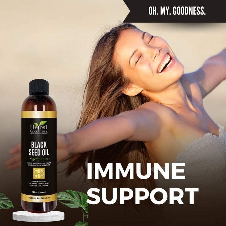 Black Seed Oil 8oz - Cold-Pressed Oil - Liquid- Herbal Goodness Liquid Extract Herbal Goodness 