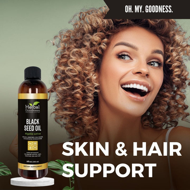 Black Seed Oil 8oz - Cold-Pressed Oil - Liquid- Herbal Goodness Liquid Extract Herbal Goodness 
