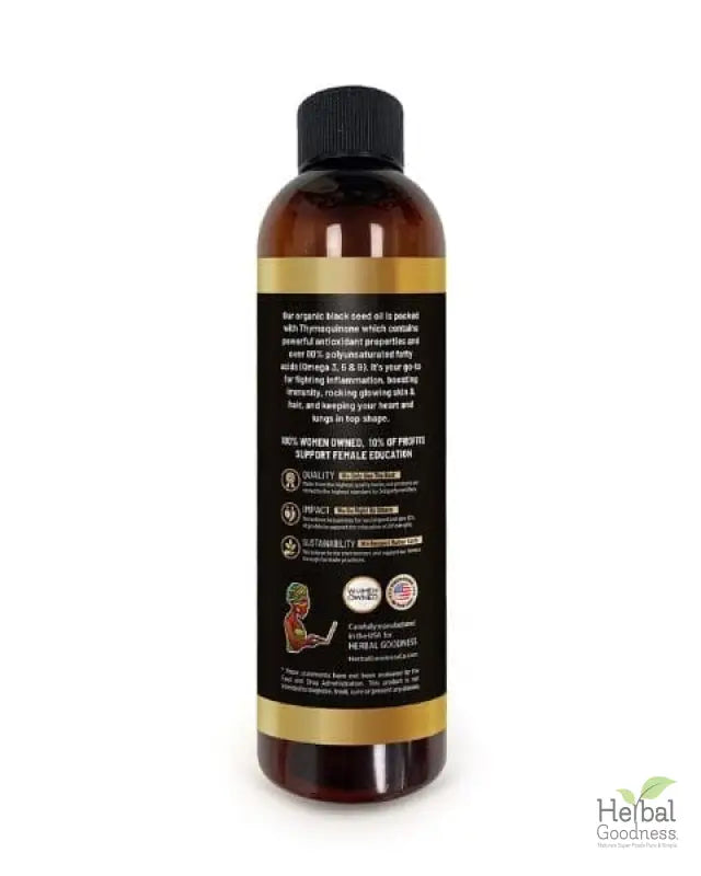 Black Seed Oil 8oz - Cold-Pressed Liquid - Immunity &amp; Wellness Liquid Extract Herbal Goodness 