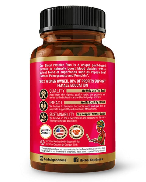 Blood Platelet Plus - Capsule 60/600mg-20X Strength - Blood and Immune System Function - Herbal Goodness Capsules Herbal Goodness 