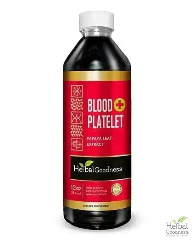 Blood Platelet Plus – Liquid Herbal Extract | 15X Strength Papaya Leaf - Herbal Goodness Liquid Extract Herbal Goodness 12 oz 