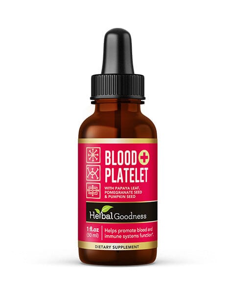 Blood Platelet Plus - Liquid Tincture - Natural Blood Platelet Boost & Immune Support - Herbal Goodness Liquid Extract Herbal Goodness 1 oz 