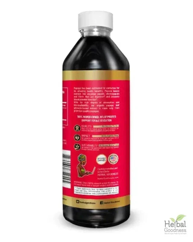 Blood Platelet with Papaya Leaf - Organic 15X Liquid Extract - Platelet & Bone Marrow Liquid Extract Herbal Goodness 