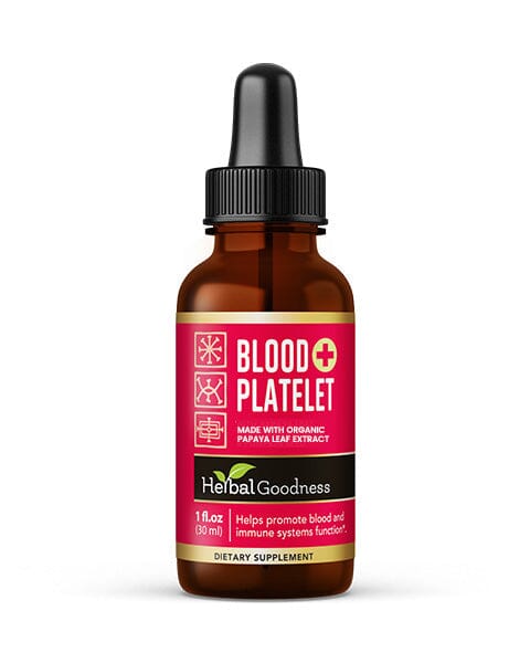 Blood Platelet with Papaya Leaf - Organic 1oz 15X Liquid Extract - Platelet & Bone Marrow Liquid Extract Herbal Goodness 1 oz 