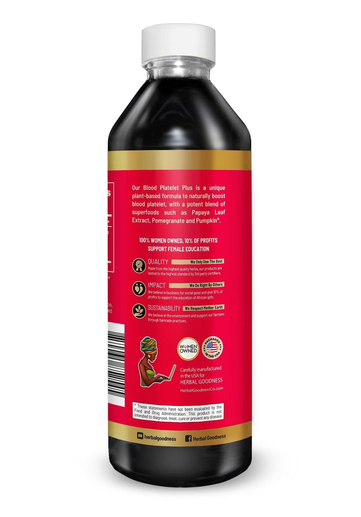 Blood Platelet with Papaya Leaf - Organic 1oz 15X Liquid Extract - Platelet & Bone Marrow Liquid Extract Herbal Goodness 