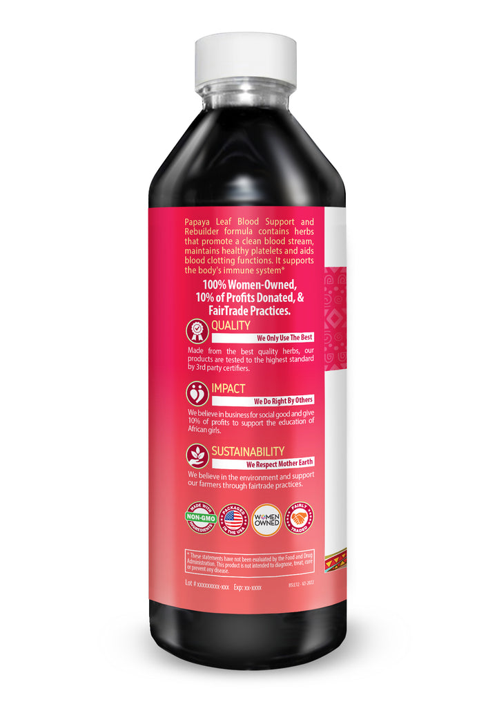 Papaya Leaf Extract Blood Support - Liquid Tincture - Herbal Goodness