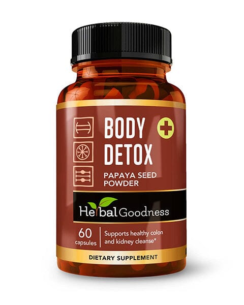 Body Detox Capsules 60ct /600mg - Supports Healthy cleanse, Gut Liver & Intestine Cleanse - Herbal Goodness Capsules Herbal Goodness Unit 