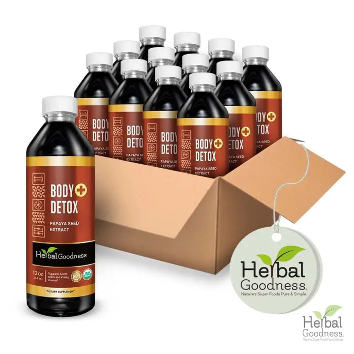 Body Detox with Papaya Seed - Organic 1oz 15X Liquid Extract - Intestine &amp; Gut Cleanse Liquid Extract Herbal Goodness Case Qty (12) 
