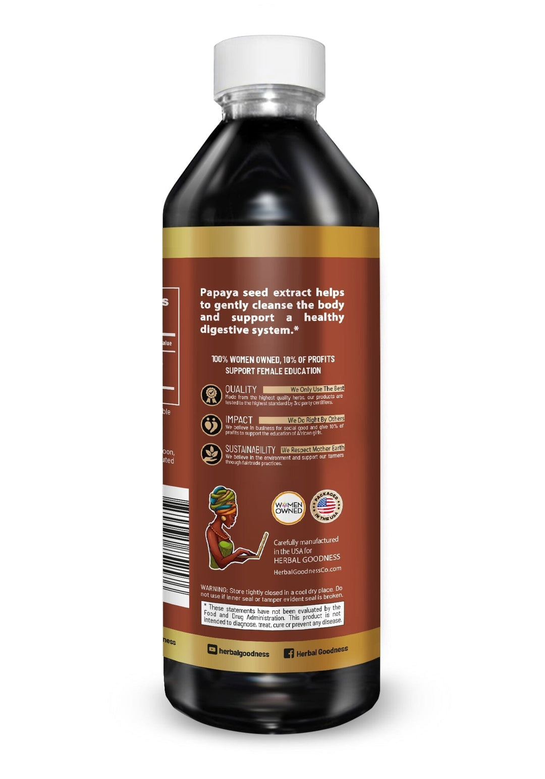 Body Detox with Papaya Seed - Organic 1oz 15X Liquid Extract - Intestine & Gut Cleanse Liquid Extract Herbal Goodness 