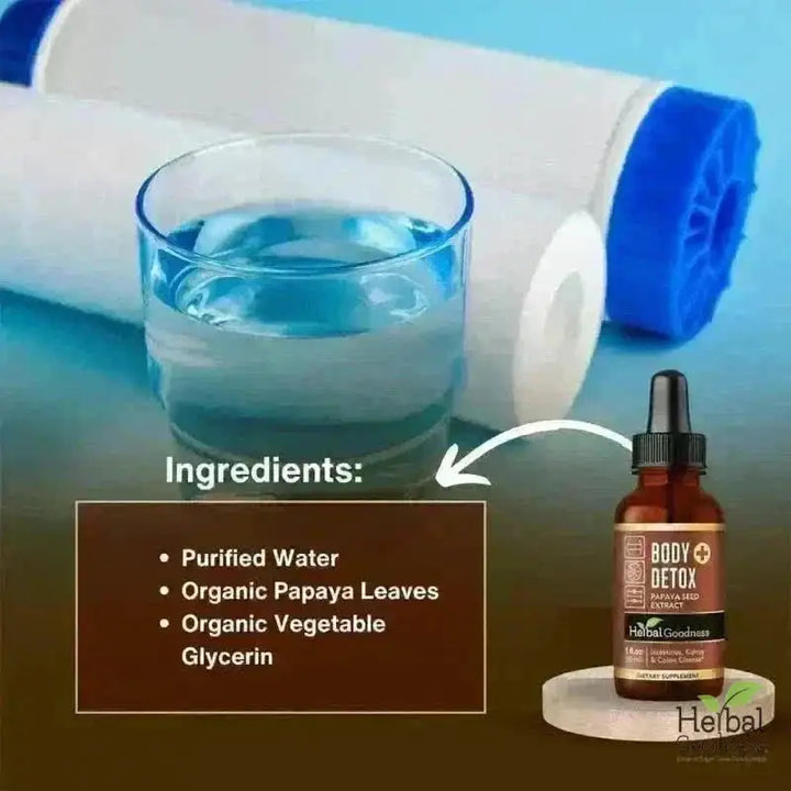 Body Detox with Papaya Seed - Organic 1oz 15X Liquid Extract - Intestine &amp; Gut Cleanse Liquid Extract Herbal Goodness 