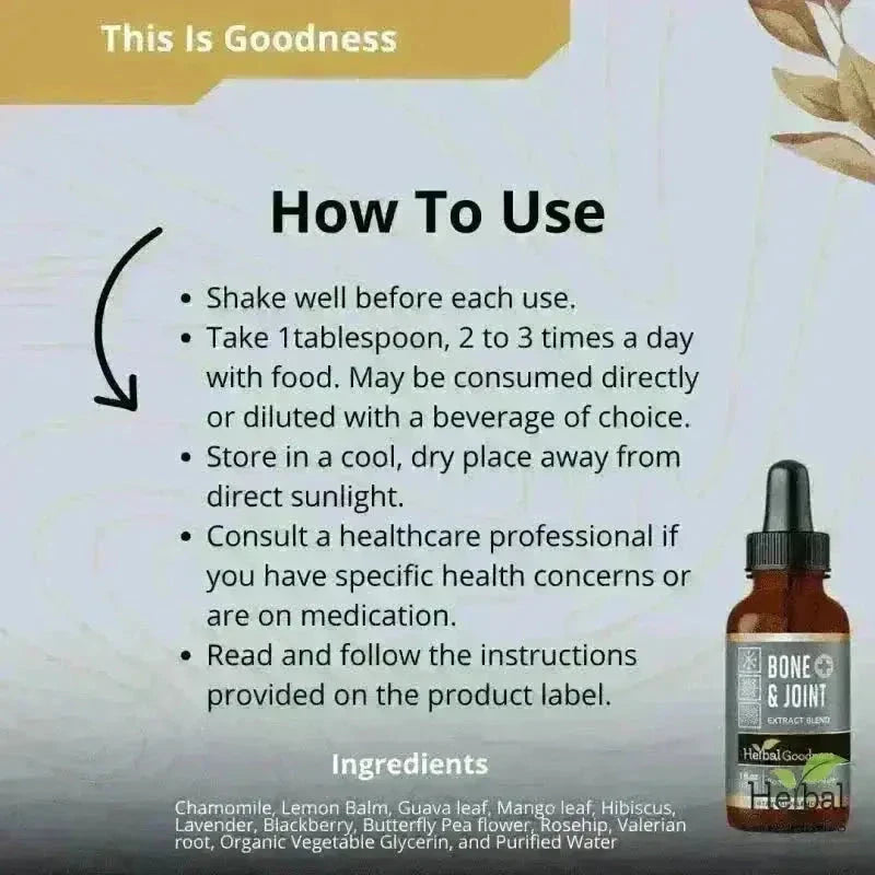 Bone & Joint 15X Liquid Extract – Natural Joint Support Supplement Liquid Extract Herbal Goodness 