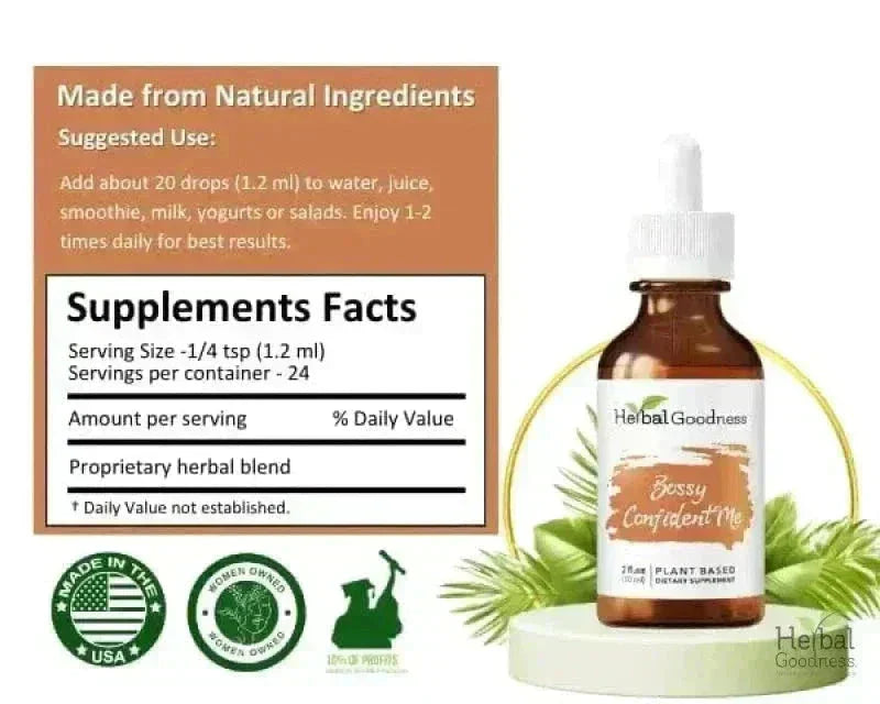 Bossy Confident Me - 2fl.oz - Mood & Energy Liquid Extract Herbal Goodness 