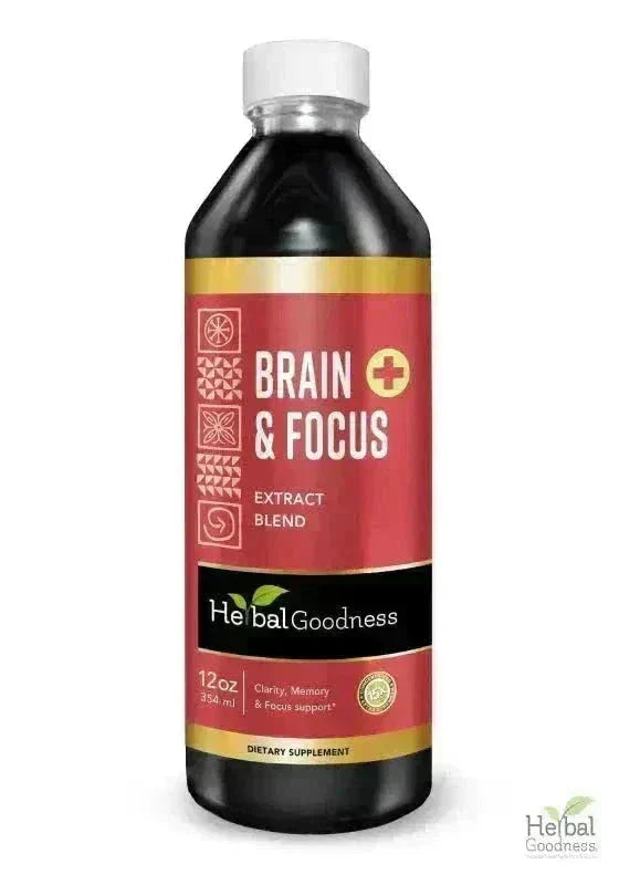 Brain and Focus Liquid Extract - Nootropic Brain Supplement Liquid Extract Herbal Goodness 12 oz 