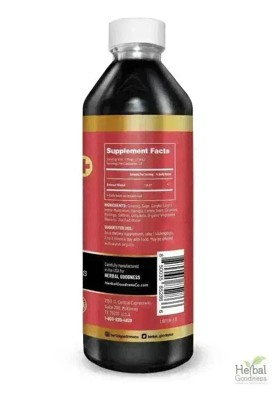 Brain and Focus Liquid Extract - Nootropic Brain Supplement Liquid Extract Herbal Goodness 