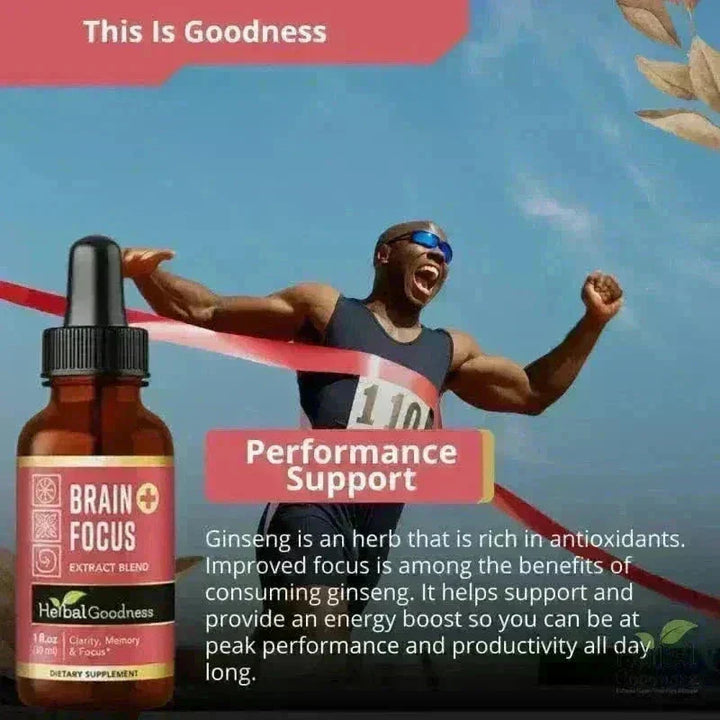 Brain and Focus - Organic 1oz 15X Liquid Extract - Cognition & Memory Liquid Extract Herbal Goodness 