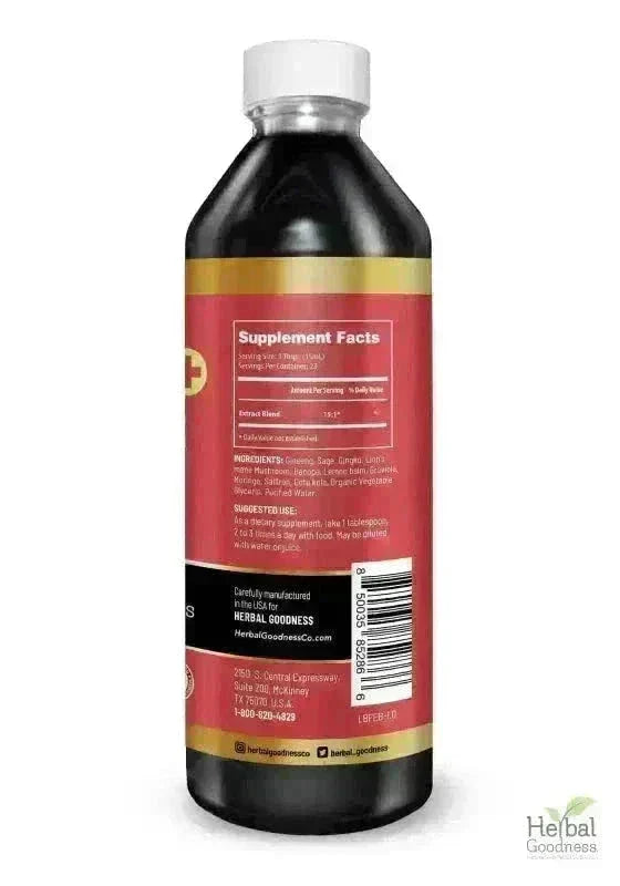 Brain and Focus - Organic 1oz 15X Liquid Extract - Cognition & Memory Liquid Extract Herbal Goodness 